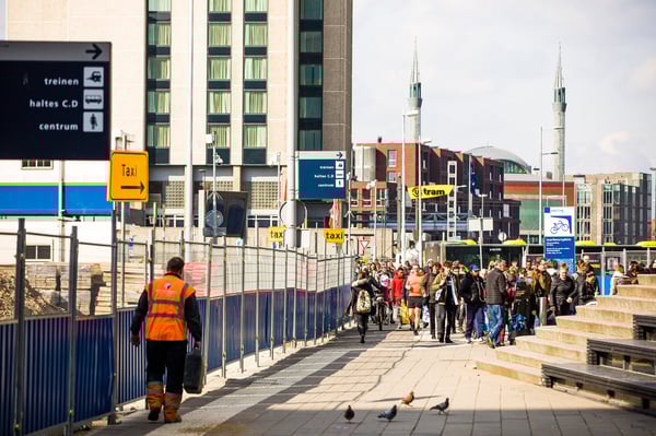 Jaarbeursplein_bouw_voetgangers